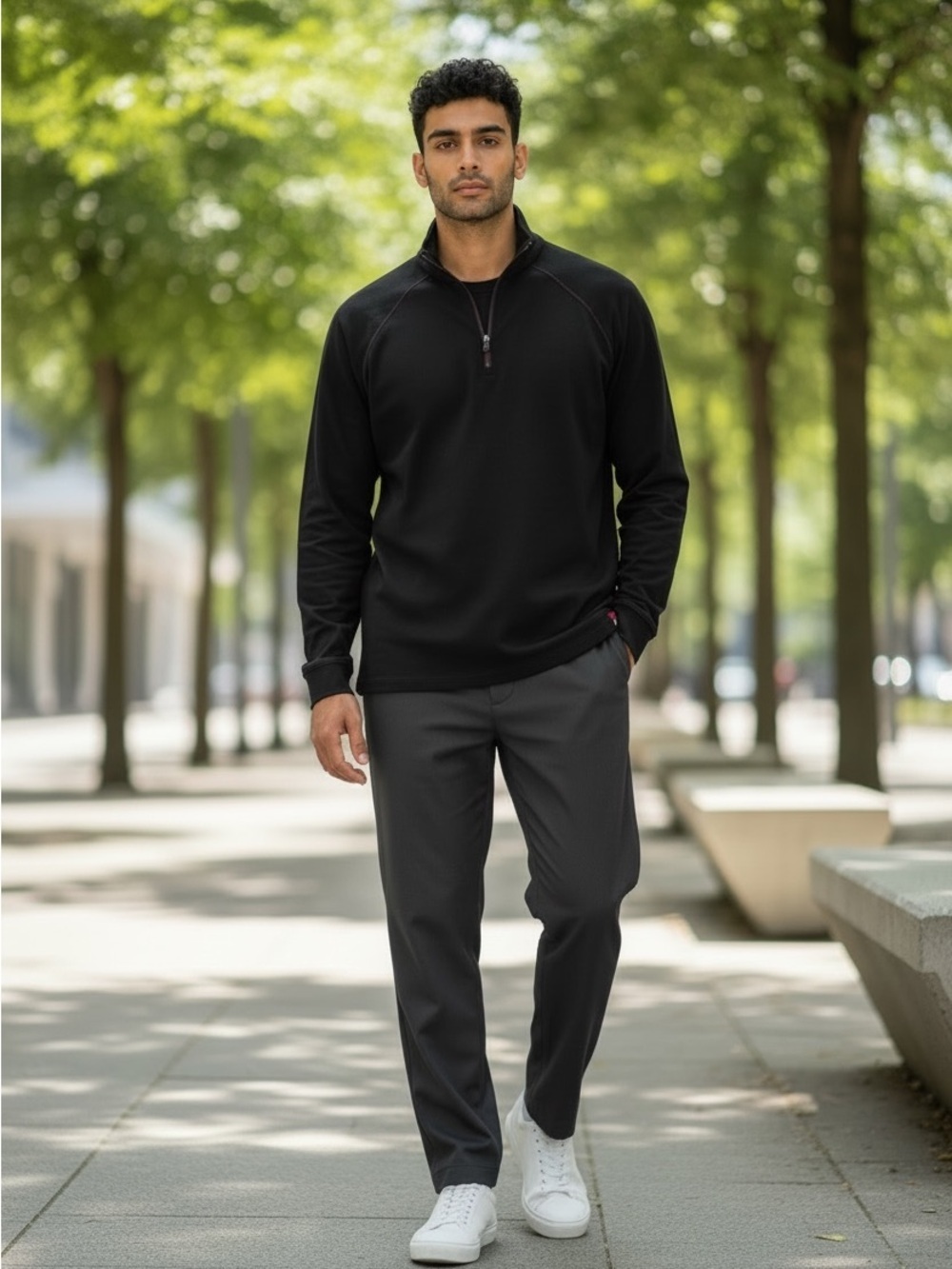 Men’s Agave 1/4 zip lightweight Long Sleeve Pullover size L